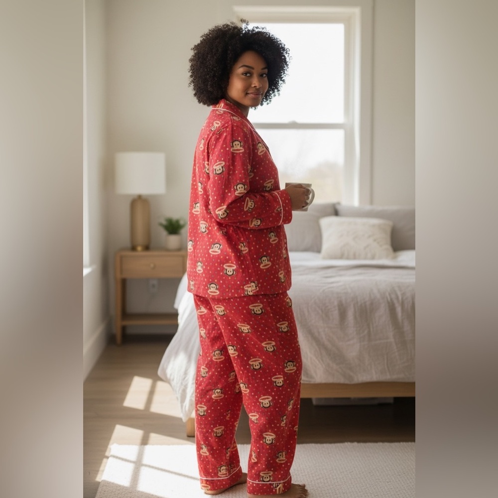 Paul Frank Pajama Set Signature Monkey Red Vintage Y2K Adult Women’s XL